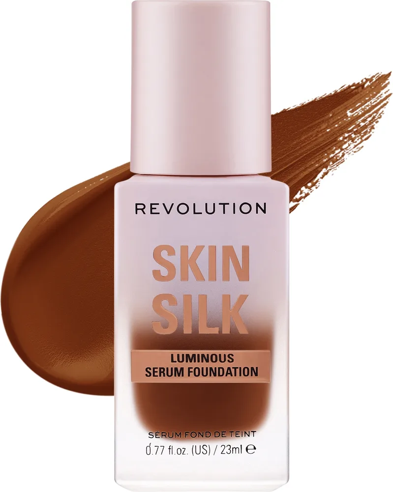 Тональная основа-сыворотка Makeup Revolution Skin Silk Serum сатиновая увлажняющая, 23 мл, оттенок F15