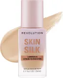 Тональная основа-сыворотка Makeup Revolution Skin Silk Serum сатиновая увлажняющая, 23 мл, оттенок F1 — фото 1