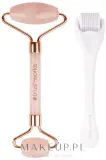 Набор Brushworks Rejuvenating Skin роллер для лица из розового кварца и дерма-роллер белый — фото 1