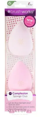 Набор спонжей для макияжа Brushworks Complexion Sponge Duo, с заострённым кончиком, розовые, 2 шт