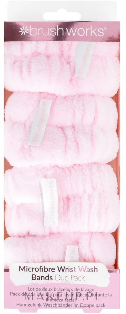 Повязки на запястья из микрофибры Brushworks Microfibre Wrist Wash Bands для умывания, 4 шт