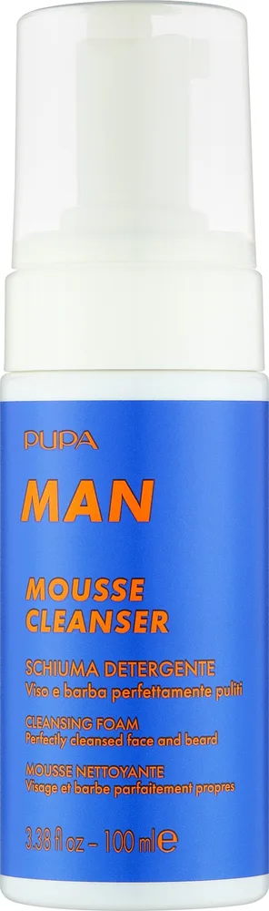 Pupa Man Mousse Cleanser очищающий мусс для лица с мятой, миртом и AHA для мужчин 100 мл