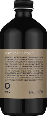Шампунь для светлых и седых волос Oway Bluemoon Hair Bath Shampoo, нейтрализует жёлтые и оранжевые тона, 240 мл
