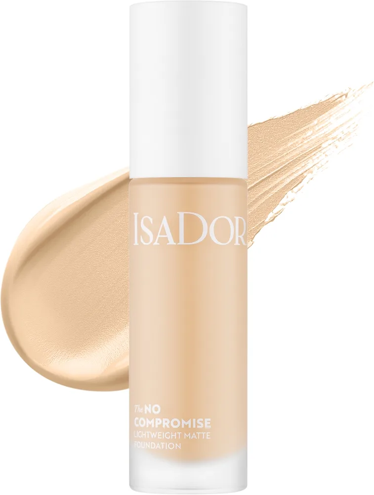 Тональная основа IsaDora The No Compromise Lightweight Matte Foundation матирующая стойкая, 30 мл, оттенок 3W
