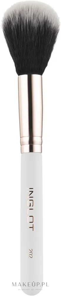 Круглая кисть Inglot Playinn Makeup Brush 202 из синтетического ворса чёрно-серая
