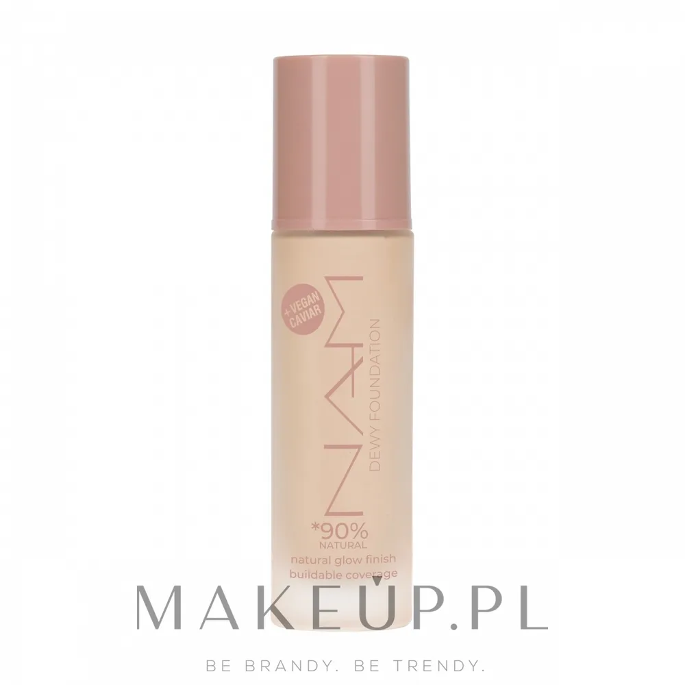 NAM Make Up Podkład do twarzy - Тональная основа NAM Dewy Foundation веганская сияющая увлажняющая, 30 мл, оттенок 04W - Sand