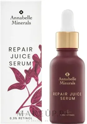 Annabelle Minerals Repair Juice сыворотка с 0,3% ретинолом, экстрактами люцерны и эдельвейса для лица, 30 мл