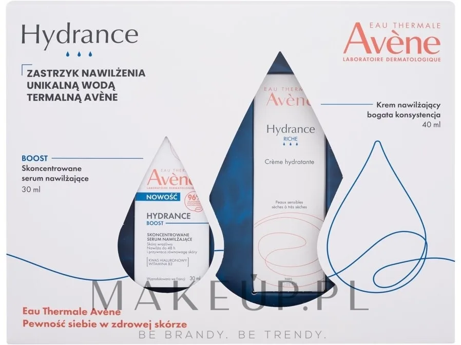 Набор Avene Hydrance насыщенный увлажняющий крем 40 мл и сыворотка-концентрат 30 мл