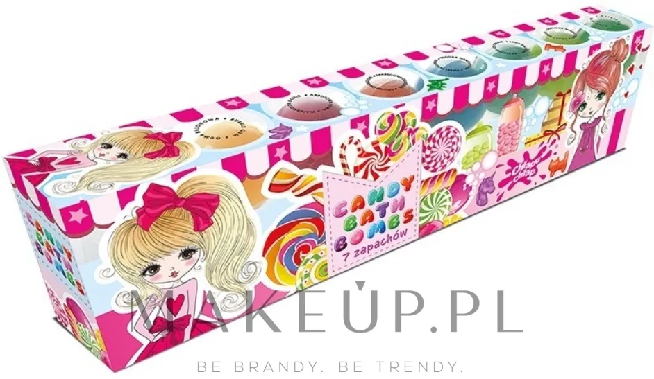 Детский набор бомбочек для ванны Chlapu Chlap Candy с маслами и фруктовыми ароматами 7x50 г