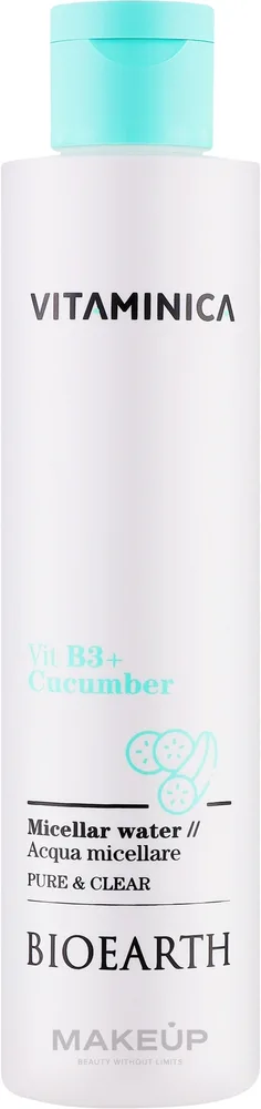 Bioearth Vitaminica мицеллярная вода с витамином B3 огурцом и базиликом для лица 200 мл