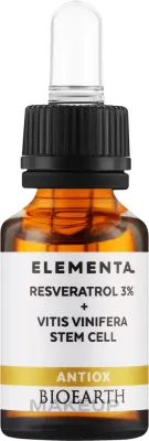 Bioearth Elementa Antiox Resveratrol 3% + Vitis Vinifera — антиоксидантная сыворотка с ресвератролом и феруловой кислотой, 15 мл