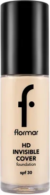 Тональная основа Flormar HD Invisible Cover Foundation SPF 30 сияющая, 30 мл