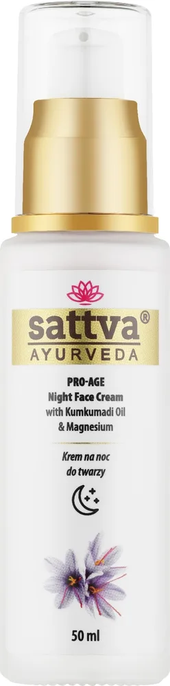 Крем для лица Sattva Ayurveda Pro-age ночной с магнием и кумкумади 50 мл