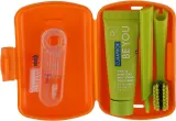 Набор ортодонтический дорожный Curaprox Ortho Travel Set: щётка, паста 10 мл, 3 межзубных ершика, футляр, оранжевый — фото 2