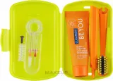 Набор ортодонтический дорожный Curaprox Ortho Travel Set: щётка, паста 10 мл, 3 межзубных ершика, футляр, зелёный — фото 2