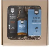 Мужской набор для бритья Arganove Smoky Tobacco крем вода и бальзам после бритья с арганой и женьшенем 3x100 мл — фото 1