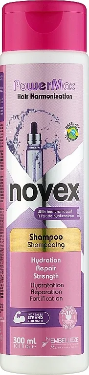 Шампунь Novex PowerMax с гиалуроновой кислотой, рисовым и соевым протеином, для пористых и ломких волос, 300 мл