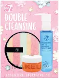 Набор для лица W7 Double Cleansing гель для умывания и очищающий бальзам с аксессуаром 120+70 мл уценка — фото 1