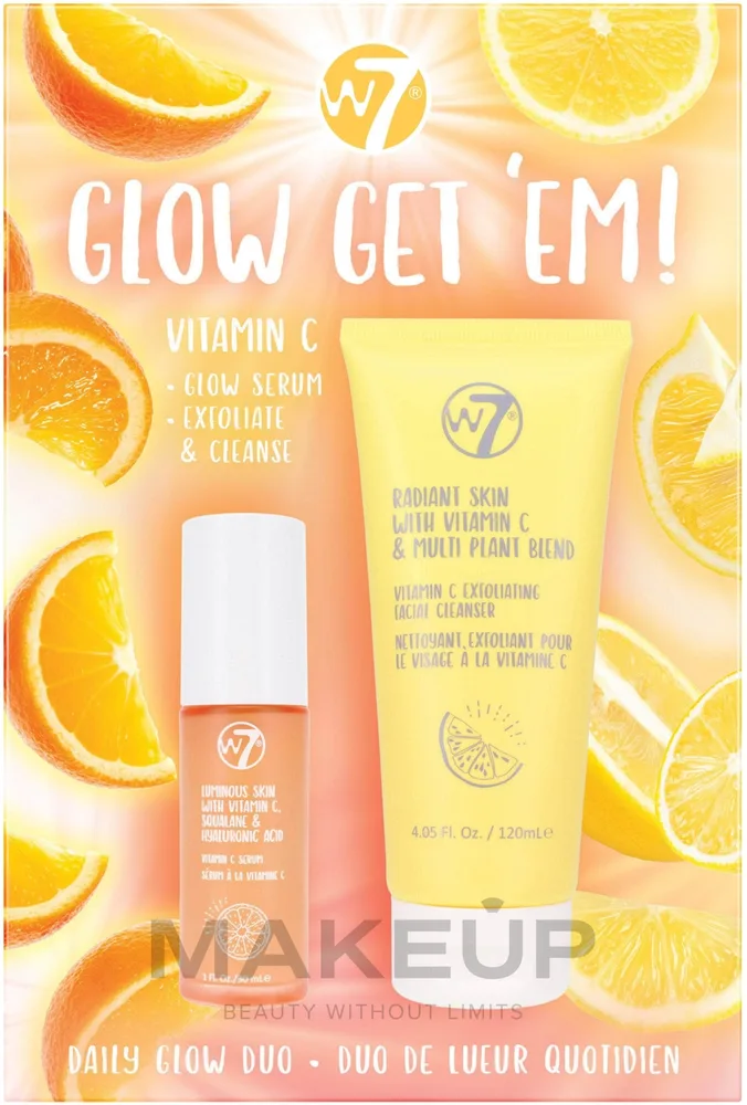 Набор для лица W7 Vitamin C сыворотка и пилинг с витамином C ниацинамидом и скваланом 30+120 мл уценка