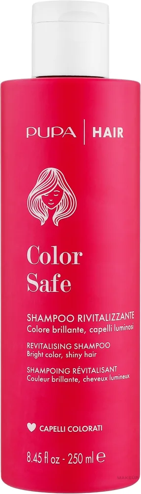 Шампунь Pupa Color Safe для окрашенных волос, с экстрактом семян подсолнечника, сохраняет цвет и блеск, 250 мл
