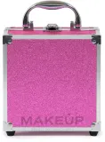 MYA Cosmetic Travel Pink Glitter Fashion набор для макияжа в чехле тени румяна помады лак кисти дорожный — фото 2