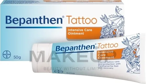 Bepanthen Tattoo мазь для ухода за татуировкой Intense Care Ointment 50 г, с ланолином и пантенолом, для кожи после тату