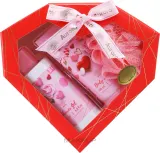 Набор для тела Aurora Peony & Cherry Amber гель для душа лосьон и мочалка с ароматом пиона и вишни 200+100 мл — фото 1