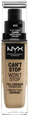 Тональная основа NYX Professional Makeup Can't Stop Won't Stop матирующая стойкая, 30 мл