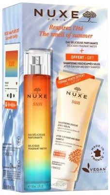 Набор Nuxe The Smell of Summer Set: ароматная вода Sun Delicious Fragrant Water и шампунь-гель после загара 2 в 1, 100 мл + 200 мл