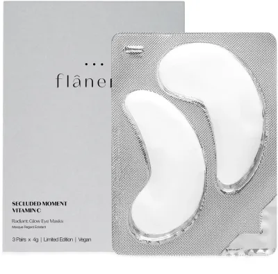 Патчи под глаза Flanerie Radiant Glow Eye Masks с гиалуроновой кислотой, 3 x, 3 x 4 г