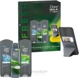 Набор Dove Men+Care Refresh гель-шампунь 250 мл гель для душа 250 мл дезодорант-спрей 150 мл и аксессуар — фото 1