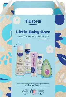 Набор Mustela Little Baby Care очищающий гель 200 мл шампунь 200 мл крем 50 мл и крем для лица 40 мл