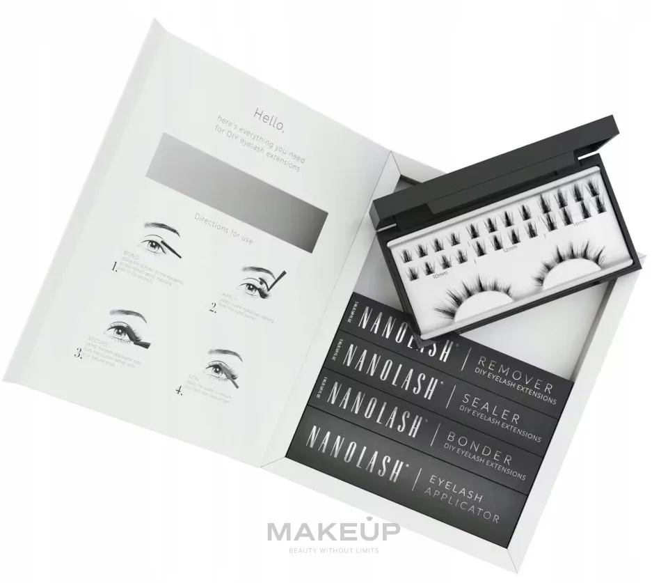 Набор Nanolash DIY Starter Kit Flirty ресницы бондер силант и аксессуары 5 предметов
