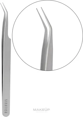Пинцет для накладных ресниц Nanolash Eyelash Tweezers Curved изогнутый, профессиональный, из нержавеющей стали, 1 шт
