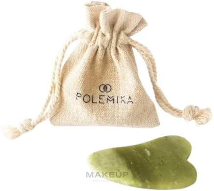 Массажёр для лица и шеи Polemika Gua Sha из натурального камня, в льняном мешочке, 1 шт