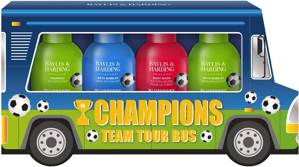 Набор детский Baylis & Harding Football Blueberry Fizz шампунь 100 мл гель для тела 100 мл и пена для ванны 2 x 100 мл