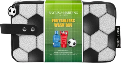 Набор детский Baylis & Harding Football Blueberry Fizz пена для ванны 100 мл шампунь 50 мл бомбочка 100 г и косметичка