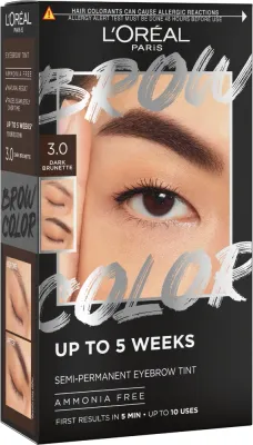 Набор для окрашивания бровей L'Oreal Paris Brow Color Semi-Permanent Eyebrow Tint, полуперманентный, с аппликатором, оттенок 5.0 - Brunette