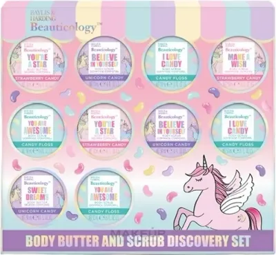 Набор для тела Baylis & Harding Candy из 10 средств масла и скрабы для тела 3x50+7x50 мл