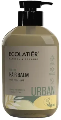 Бальзам для волос Ecolatier Urban Volume Hair Balm For Thin Hair уплотняющий, алоэ и растительные протеины, 400 мл