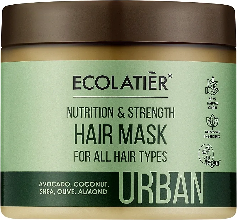Маска для волос Ecolatier Urban питание и укрепление, кокосовое масло, моринга, витамины, 380 мл