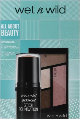 Набор для макияжа Wet N Wild All About Beauty тональная основа-стик и палетка теней для век 12 г+4.5 г