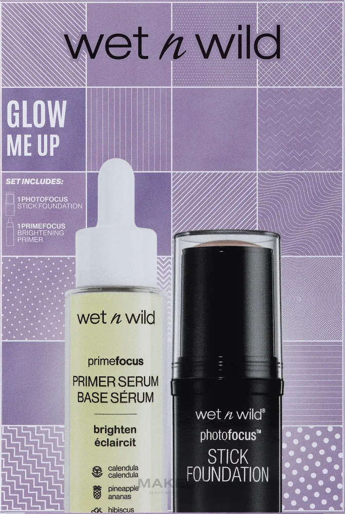 Набор для макияжа Wet N Wild Glow Me Up тональная основа-стик и праймер для лица 12 г+30 мл