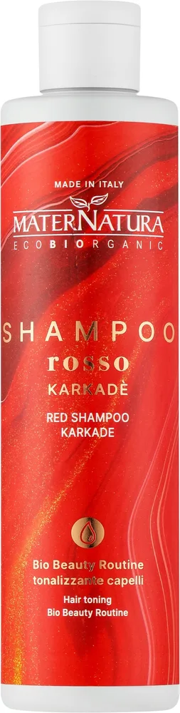 Шампунь MaterNatura Red тонирующий, с гибискусом, годжи и просом, для рыжих и медных волос, 250 мл