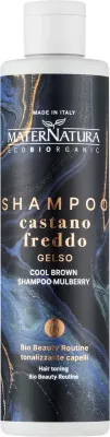 Шампунь MaterNatura Cool Brown тонирующий, с шелковицей, ежевикой и солодкой, для холодных каштановых оттенков, 250 мл