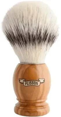 Помазок для бритья Plisson 1808 Oliver Handle Shaving Brush With White Fiber с ручкой из оливкового дерева, синтетический ворс, 1 шт