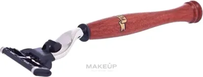 Бритвенный станок Plisson 1808 Bubinga Mach3 Razor с рукояткой из дерева бубинга, 1 шт