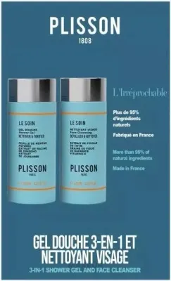 Набор Plisson The Irreprochable гель для душа 3 в 1 125 мл и гель для умывания для мужчин 125 мл