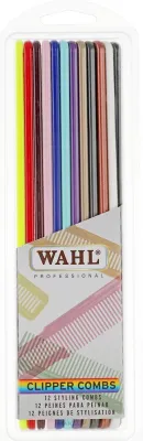 Набор профессиональных цветных насадок-гребней Wahl для машинки для стрижки 12 шт