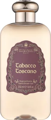 Santa Maria Novella Tabacco Toscano гель для душа и ванны парфюмированный 250 мл, гель для тела с древесно-кожаным ароматом